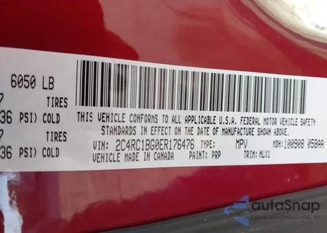 2014 Chrysler Town & Country Touring from USA, damaged, VIN 2C4RC1BG0ER176476